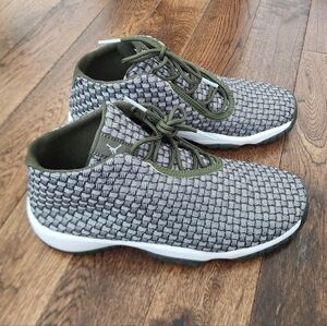 Air Jordan Future BG Olive Canvas Sneaker size 5.5Y/ Womens 7/ Euro 38